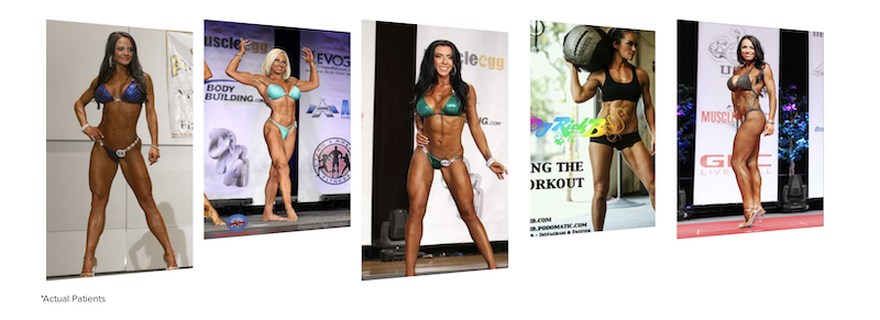 Collection of female bodybuilders.