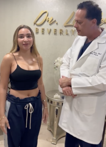 Post-op breast revision patient visiting Dr. Linder.